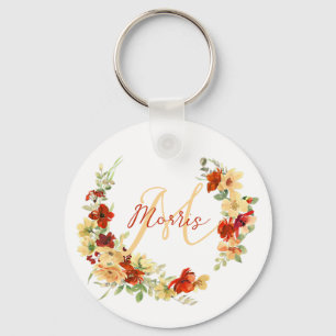 Porte-clés Autumn floral personnalisée