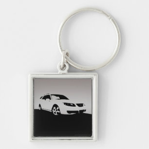 Porte-clés Avant aérien de Saab 9-5 - gris sur l'arrière -