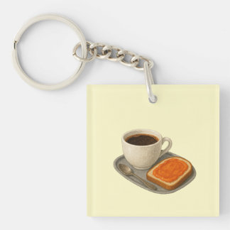 Porte-clés avec café et toast
