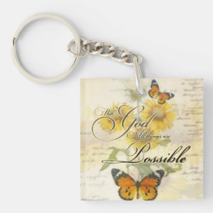 Porte-clés Avec Dieu tournesols et papillon  