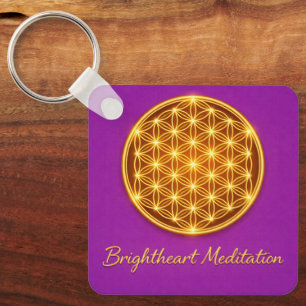 Porte-clés avec Fleur de Vie et Maha Sri Yantra 