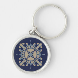 Porte-clés avec motif de carreau bleu mexicain