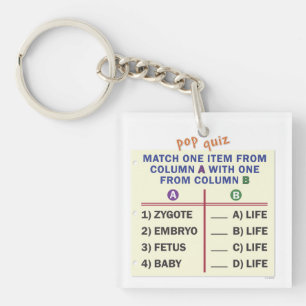 Porte-clés avec un quiz.