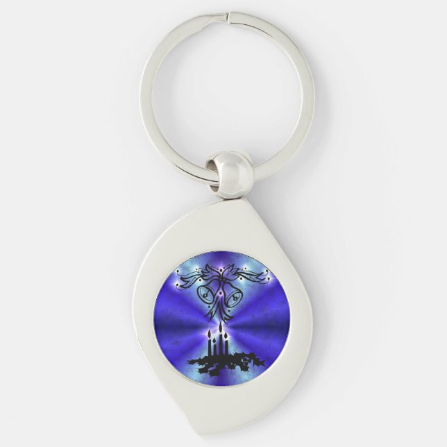 Porte-clés Avent, Artdeco de Noël sur Blue Green Rainbow (Devant)