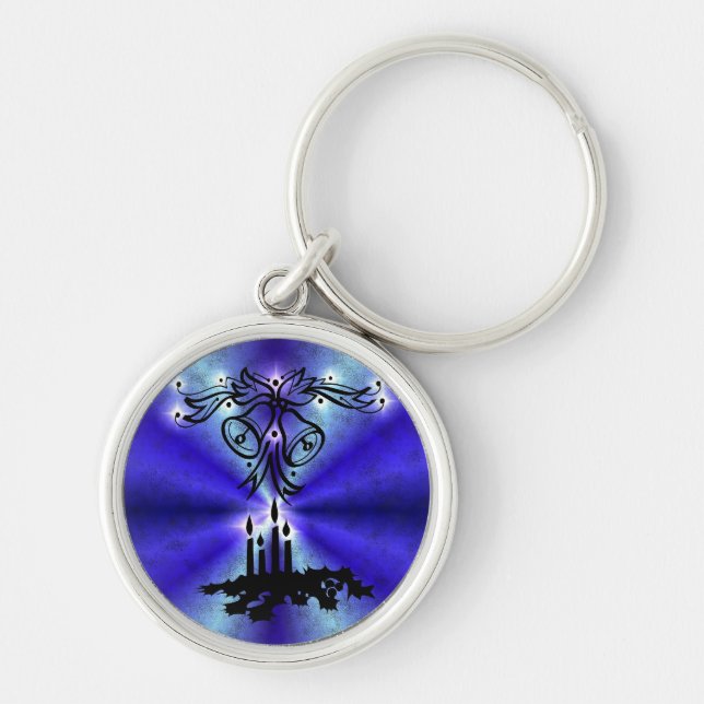 Porte-clés Avent, Artdeco de Noël sur Blue Green Rainbow (Devant)