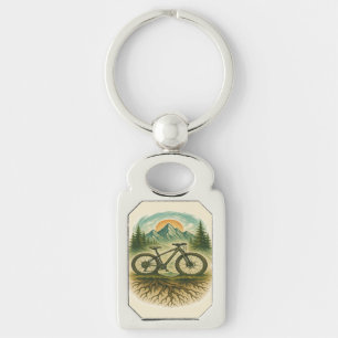 Porte-clés Aventure artistique de VTT dans la nature