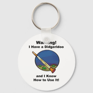 Porte-clés Avertissement ! J'ai un Didgeridoo