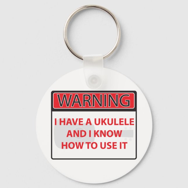 Porte-clés avertissement J'ai un ukulele 2000Avertissement J' (Recto)