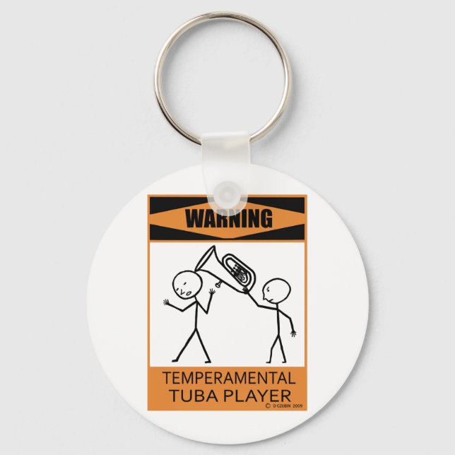 Porte-clés Avertissement Joueur Temperamental Tuba (Recto)