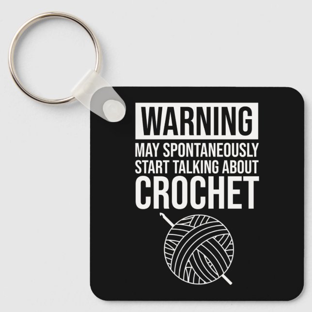Porte-clés Avertissement - Peut commencer à parler de crochet (Recto)