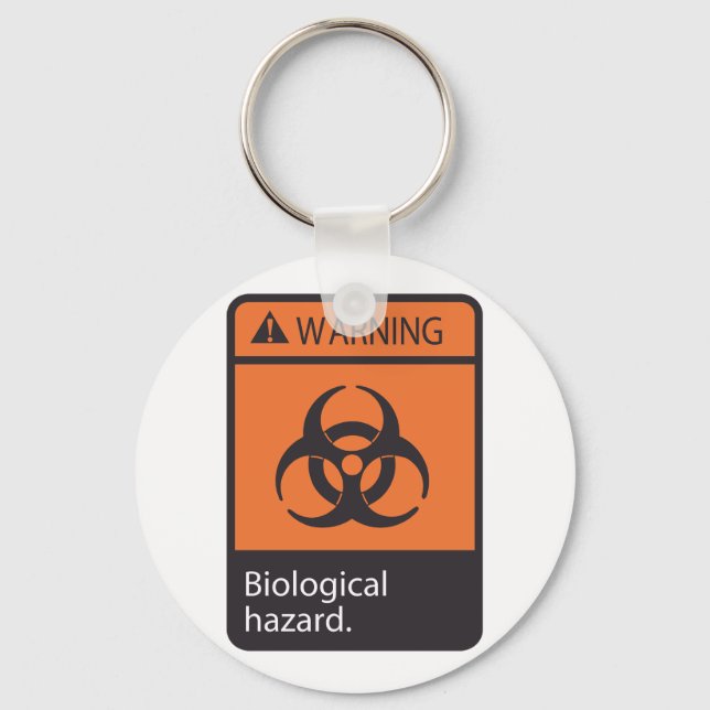 Porte-clés Avertissement Porte - clé de danger biologique (Recto)