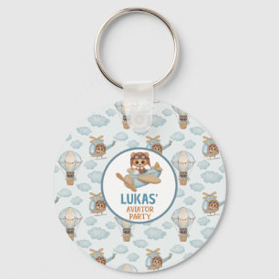 Porte-clés Aviator Party Bear Pastel Blue Anniversaire