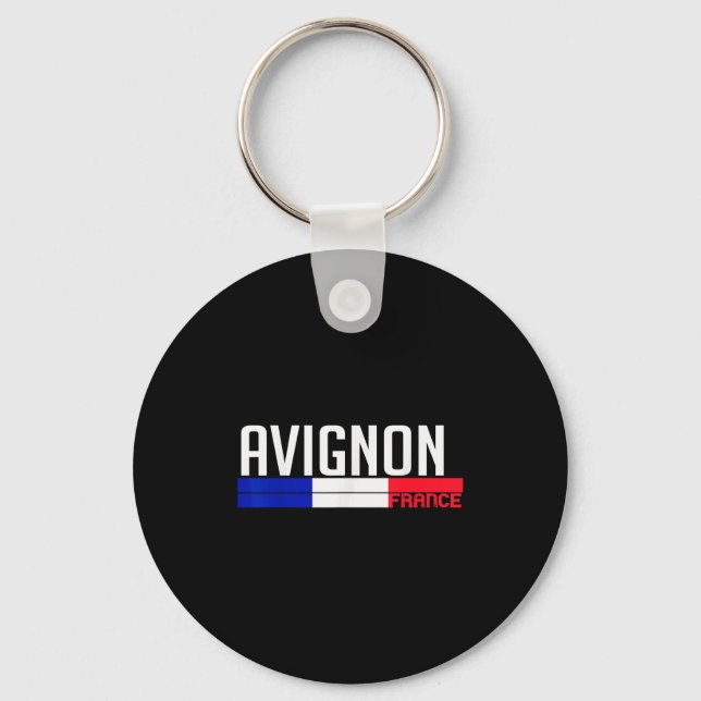 Porte-clés Avignon France Flag Travel Souvenir For Locals And (Recto)