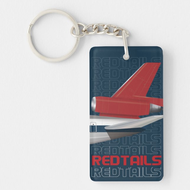 Porte-clés avion à queue rouge (Devant)