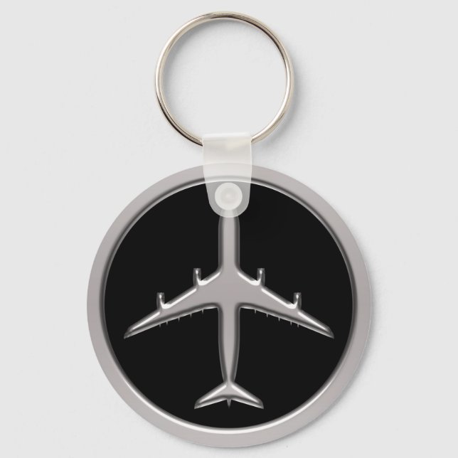 Porte-clés Avion Chrome Jet (Recto)