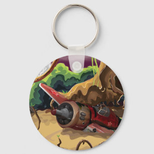 Porte-clés Avion de chasse de la Seconde Guerre mondiale écra