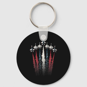 Porte-clés Avion de chasse Drapeau américain 4 juillet Pat