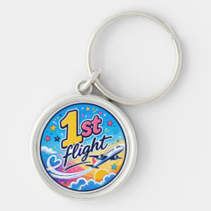 Porte-clés Avion de souvenir de 1er vol coloré