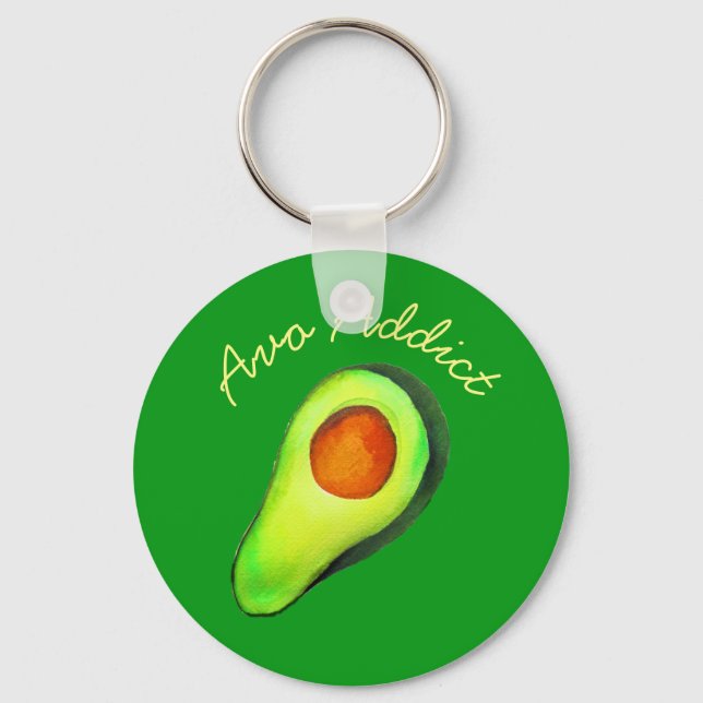 Porte-clés Avocat vert addict art mignon (Recto)