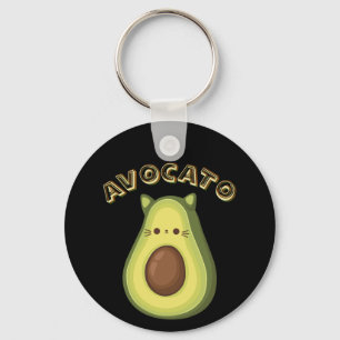 Porte-clés AVOCATO - Drôle mignon Chat & Amateurs d'Avocado P