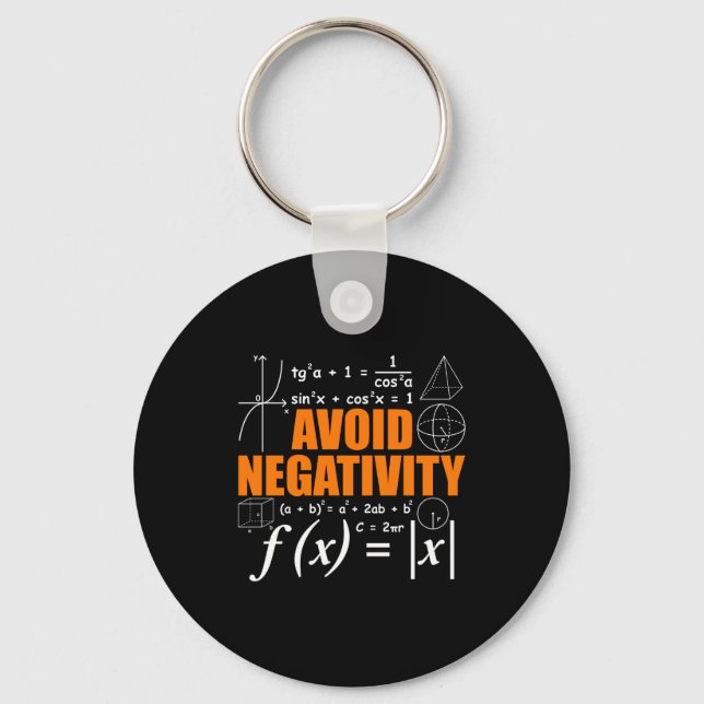 Porte-clés Avoid Negativity Funny Math Mathematician Teacher  (Recto)