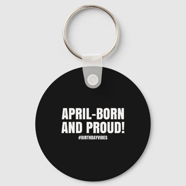 Porte-clés avril est mon mois d'anniversaire autocollants (Recto)