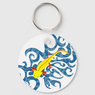 Porte-clés Axolotl Gelb im Wassser