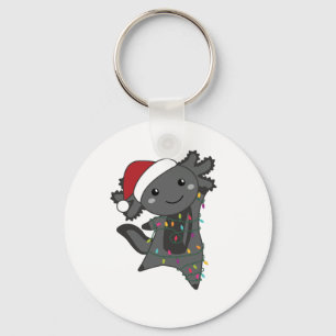 Porte-clés Axolotl Joyeux Noël Animaux d'hiver Axolotls