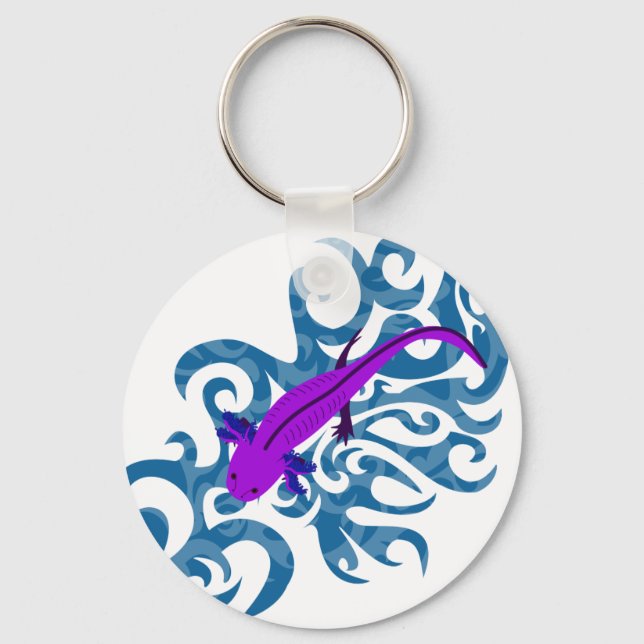 Porte-clés Axolotl Lila dans l'eau (Recto)