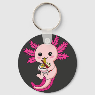 Porte-clés Axolotl Manger Ramen nouilles Kawaii Anime Button