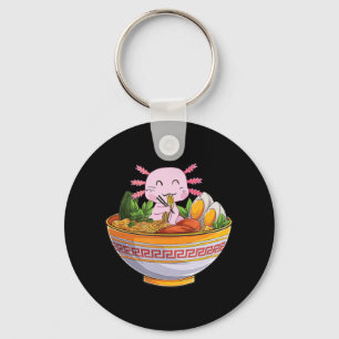 Porte-clés Axolotl Manger Ramen nouilles Kawaii Anime Cadeau 