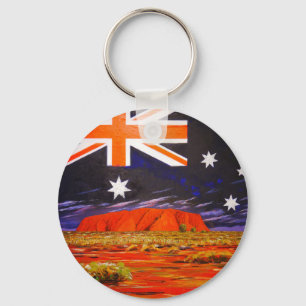Porte-clés Ayers rock et drapeau australien