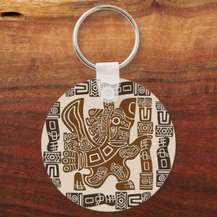 Porte-clés Aztec Eagle Guerrier Tribal Art antique