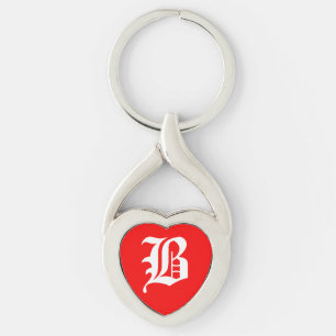 Porte-clés "B" Porte - clé du coeur rouge