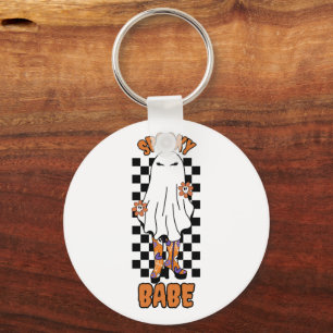 Porte-clés "Babe Éffrayante" Femme Halloween Ghost Orange