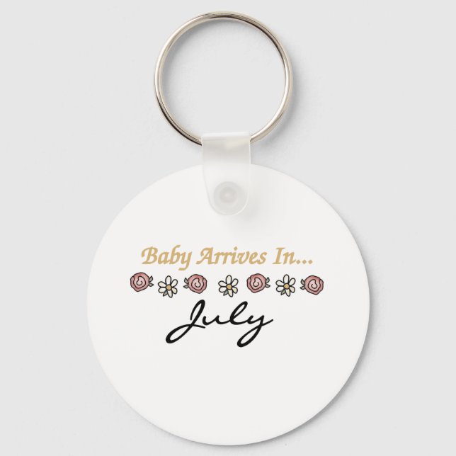 Porte-clés Baby Arrives en juillet (Recto)