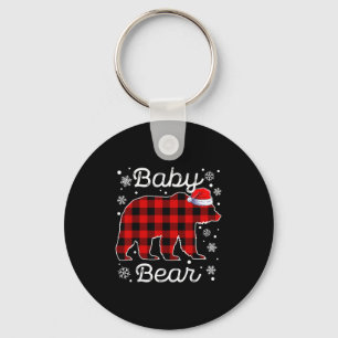Porte-clés Baby Bear Pajamas de Noël Buffalo Rouge Plaid Fami