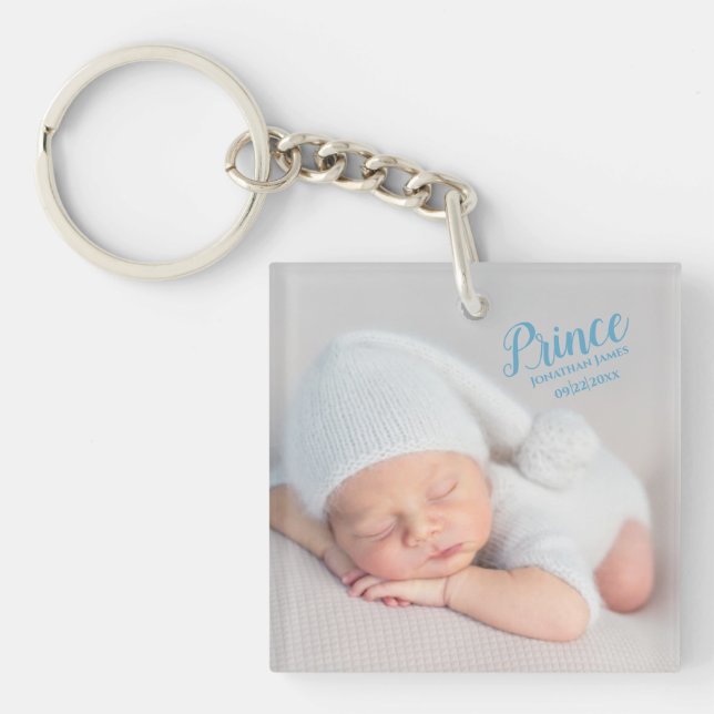 Porte-clés Baby Boy Prince Photo Birth Keepsaké (Devant)