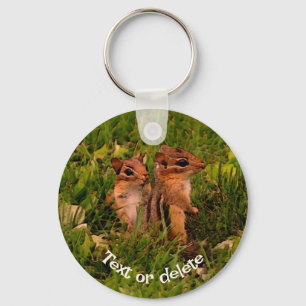 Porte-clés Baby Chipmunks Animal Art Personnalisé