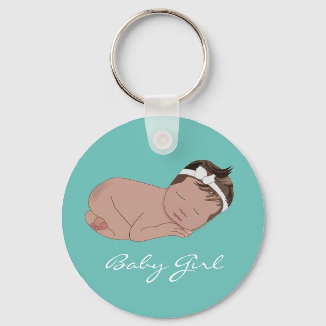 Porte-clés Baby Girl Baby shower Nouveau bébé (Recto)