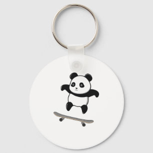 Porte-clés Baby Panda Skateboard