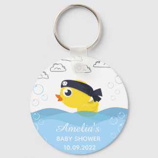 Porte-clés Baby shower de Duckie Boy en caoutchouc