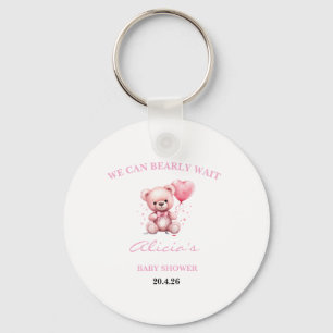 Porte-clés Baby Shower Ours en peluche rose