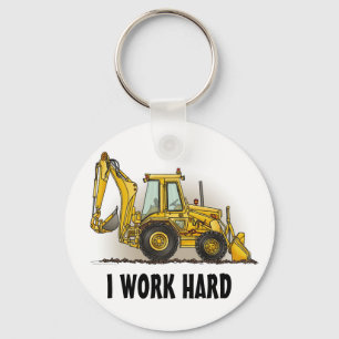 Porte-clés Backhoe Porte - clé Je travaille dur