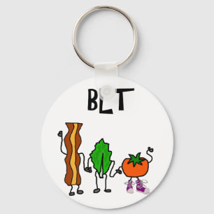 Porte-clés Bacon drôle, laitue et caricature tomate