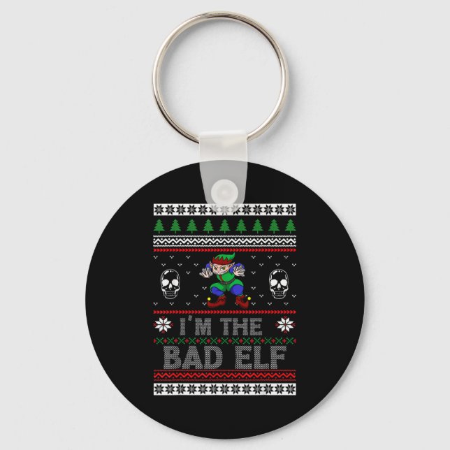 Porte-clés Bad Elf Ugly Christmas For Elves Lover  (Recto)