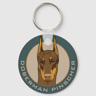 Porte-clés Badge Doberman, Rouge