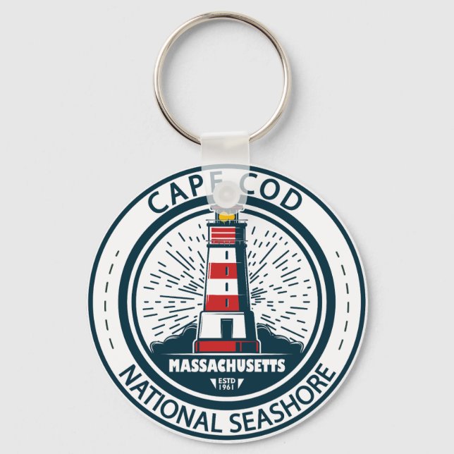 Porte-clés Badge du Massachusetts de Cape Cod National Seasho (Recto)