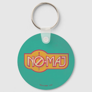 Porte-clés Badge rouge et jaune NO-MAJ™