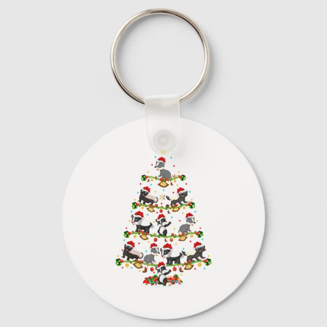 Porte-clés Badger Lights Xmas Santa Badger Christmas Tree  (Recto)